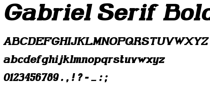 Gabriel Serif Bold Italic police